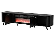 Cama RTV cabinet Volare 200 x 39 x 49 cm black/san sebastian + fireplace