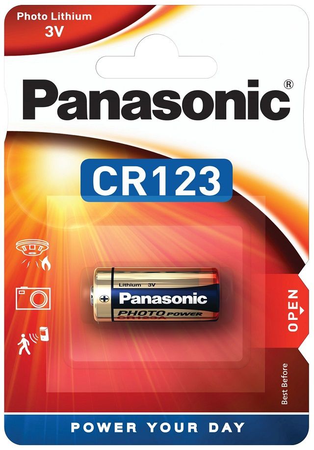 Lithium battery CR123A 3V Panasonic
Packaging: blister 1 pc.