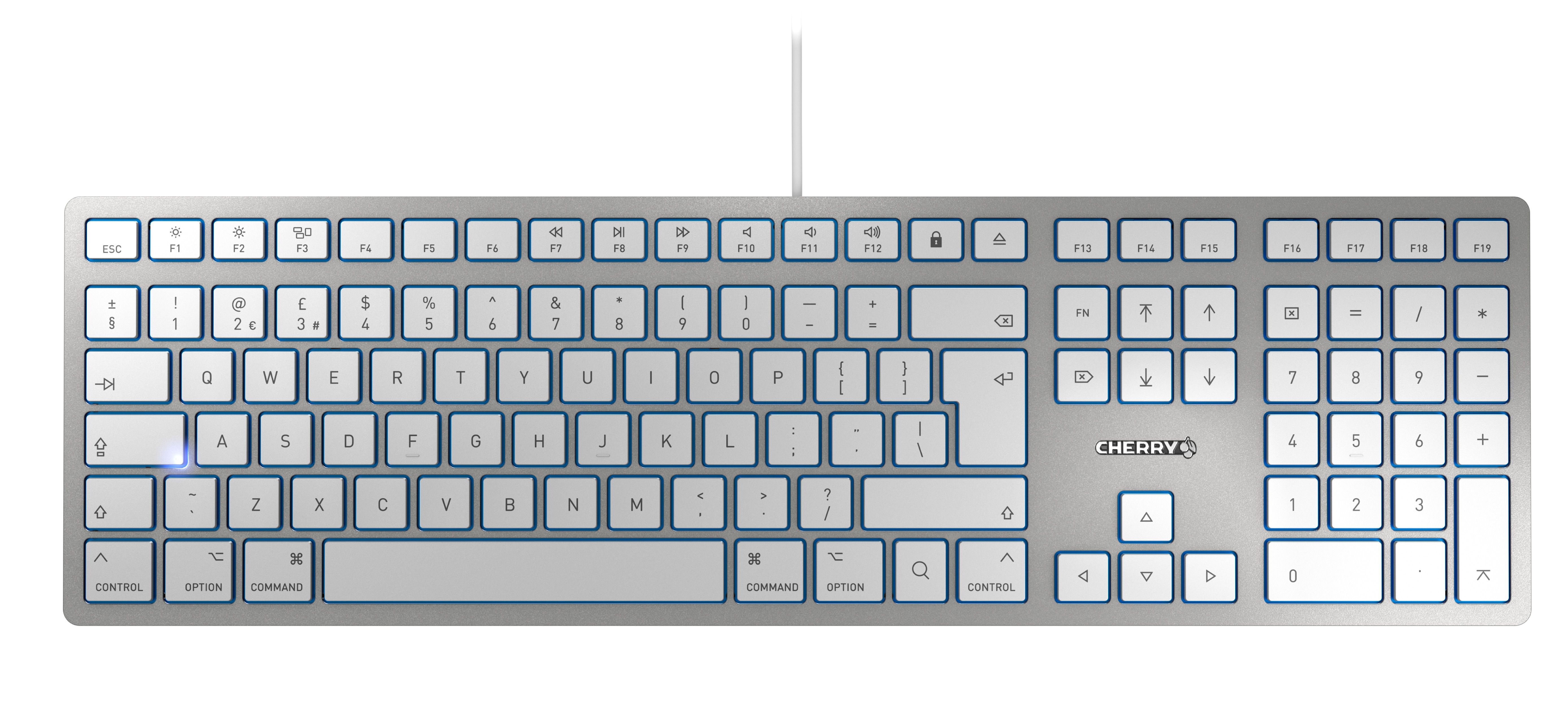 CHERRY KC 6000 SLIM SILVER/CORDED KEYBOARD F/ MAC