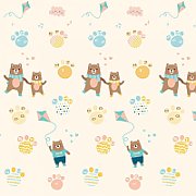 Covor de joaca pentru copii U-Grow, din spuma, pliabil, 2 fete, impermeabil, izolant, 120 x 180 x 1 cm, alfabet