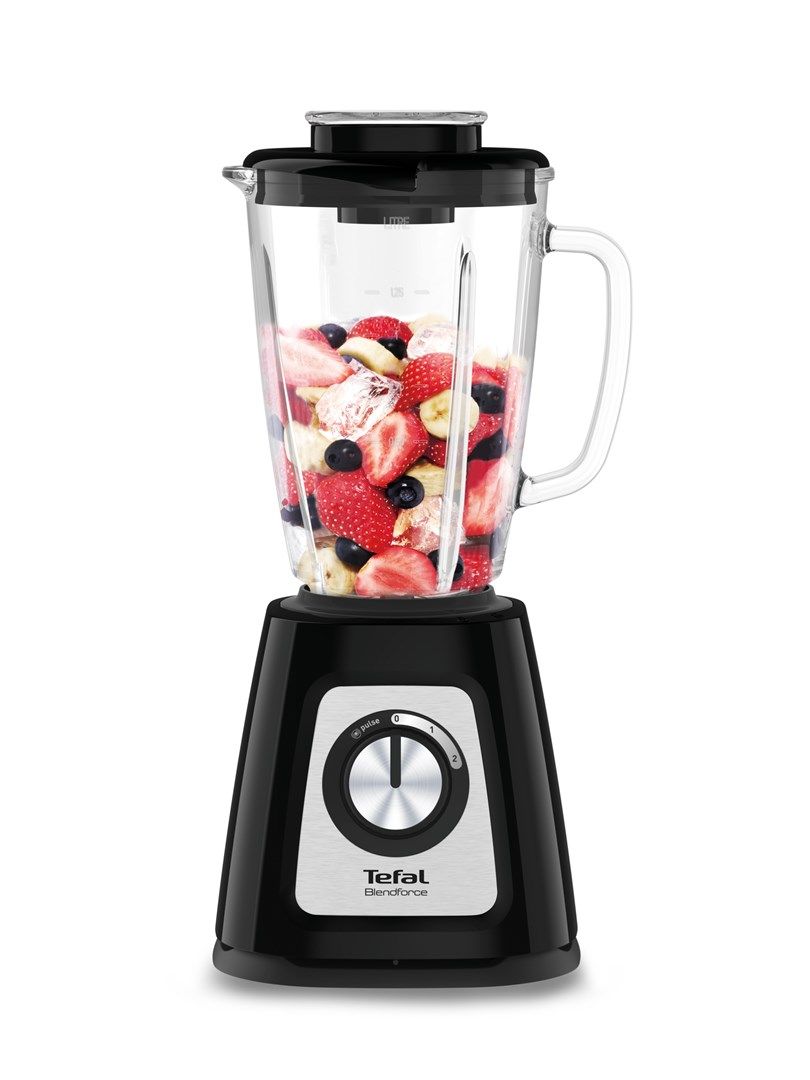 Tefal BlendForce II BL4358 blender 1.25 L Tabletop blender 800 W Black  Brushed steel