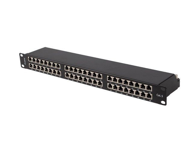PATCH PANEL 48 PORT 1U 19  CAT.5E FTP SHIELDED BLACK LANBERG