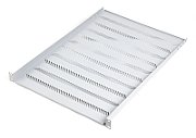 Fixed shelf 19   1U  depth 650 mm  load capacity 25 kg  mounting at 4 points  gray  screws and bracket in set.