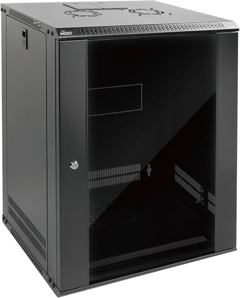 19  12U Rack 600x600 Wall Hung Network Cabinet  Door Glass  Grey  Split  Folded  60kg