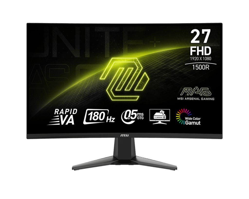 MAG 27C6F, VA, 27 inch, Full HD, 1920 x 1080, Displayport, HDMI, Curbat, 180 Hz, 0.5 ms, Negru