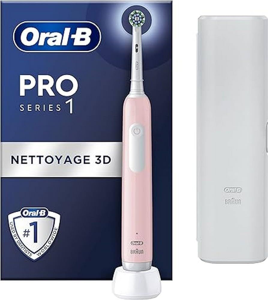 Oral-B Electric Toothbrush Pro Series 1 Cross Action For adults Rechargeable Pink Number of brush heads included 1 Number of teeth brushing modes 3