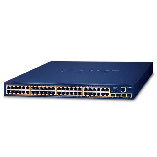 PLANET GS-4210-48P4S network switch Managed L2/L4 Gigabit Ethernet (10/100/1000) Power over Ethernet (PoE) 1U Blue