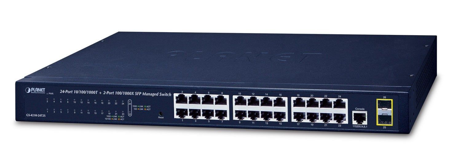 Switch Planet GS-4210-24T2S, 24 porturi 10,100,1000 Mbit/s