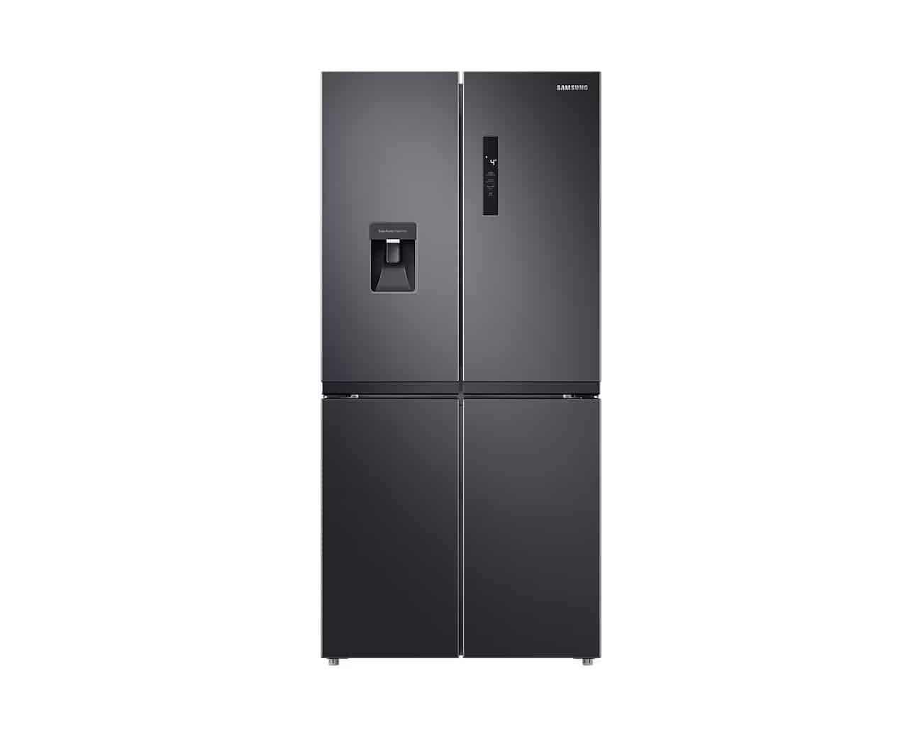 Side by side Samsung RF48A401EB4/EO, 488 l, No Frost, Clasa E, Twin Cooling Plus, Dozator apa, H 179 cm, Dark Inox