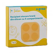 Recipient colapsibil din silicon stocare hrana 4 compartimente, 240 ml, U-Grow