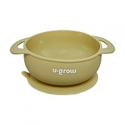 Set diversificare 3 piese silicon : bol , farfurie si cana cu cioc, olive, U-Grow