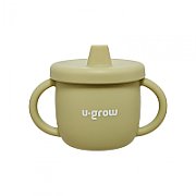 Set diversificare 3 piese silicon : bol , farfurie si cana cu cioc, olive, U-Grow