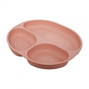 Set diversificare 3 piese silicon : bol , farfurie si cana cu cioc, roz, U-Grow