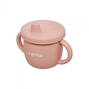 Set diversificare 3 piese silicon : bol , farfurie si cana cu cioc, roz, U-Grow