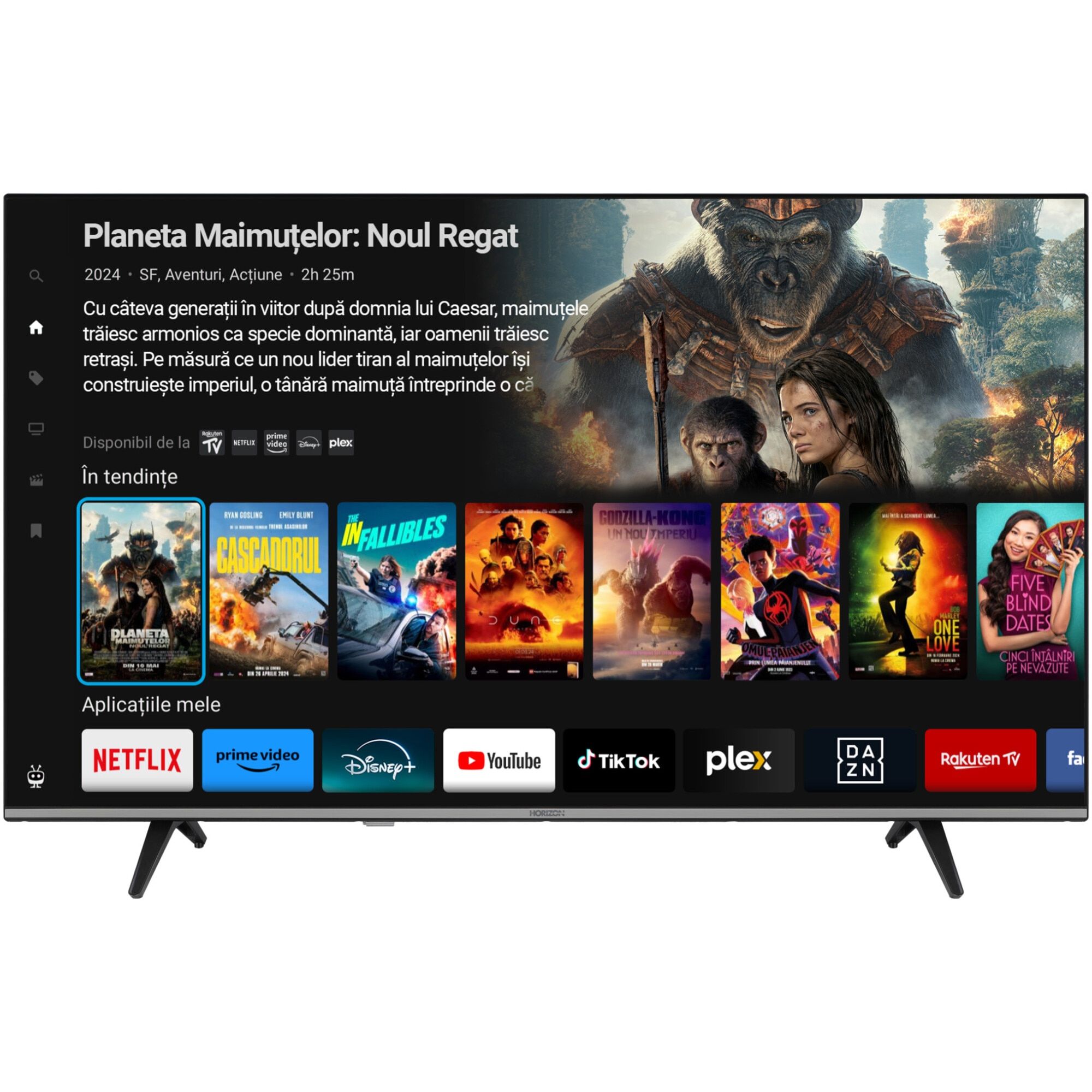 LED TV HORIZON SMART 65HL7560U/D, 65  D-LED, 4K Ultra HD, DVB-S2/T2/C, CME 400Hz, TiVo, Contrast 5000:1, 300 cd/m2, 1xCI+, 3x HDMI (v2.0), 2x USB(v2.0), 1x OPTICAL, 1x AUX, 1x LAN(RJ45), USB Player (AVI,MKV, H.265/HEVC, JPEG), HDR10, Dolby Vision + Dolby Atmos, DTS HD, Hotel TV Mode (Passive), VESA