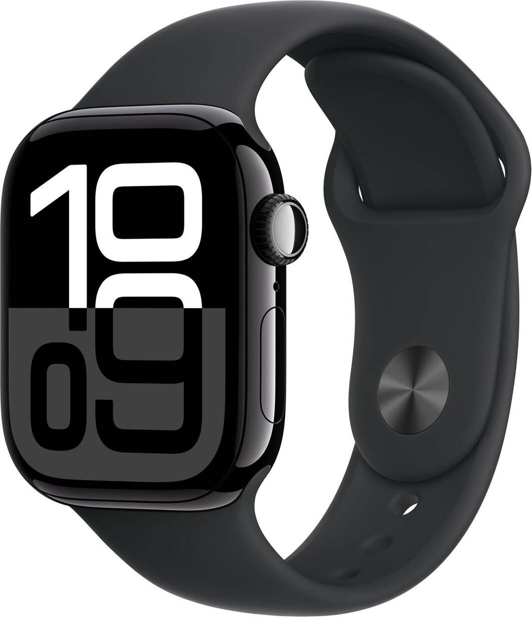 Apple Watch Series 10 jet black aluminium  42mm 4G black sport band Size S/M