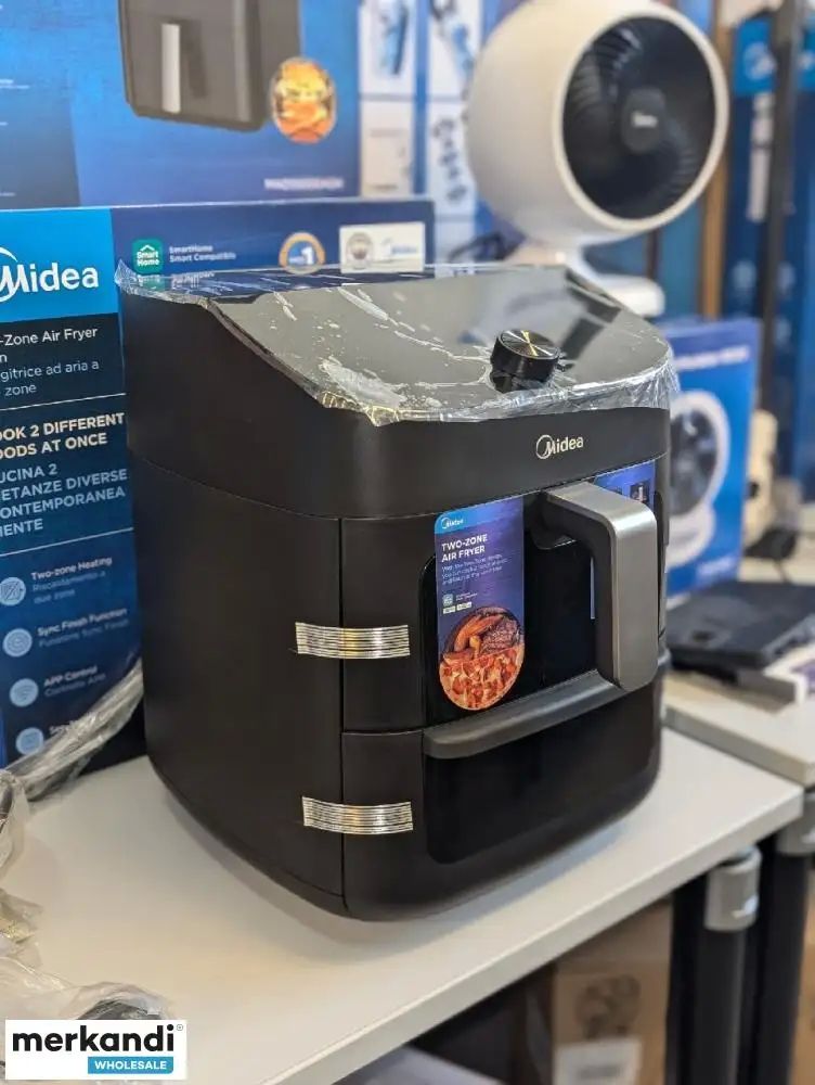 Midea Two Zone Airfryer | MAD1100DADK | Power 1850 W | Capacity 4.4/6.4 L | Rapid Air technology | Black
