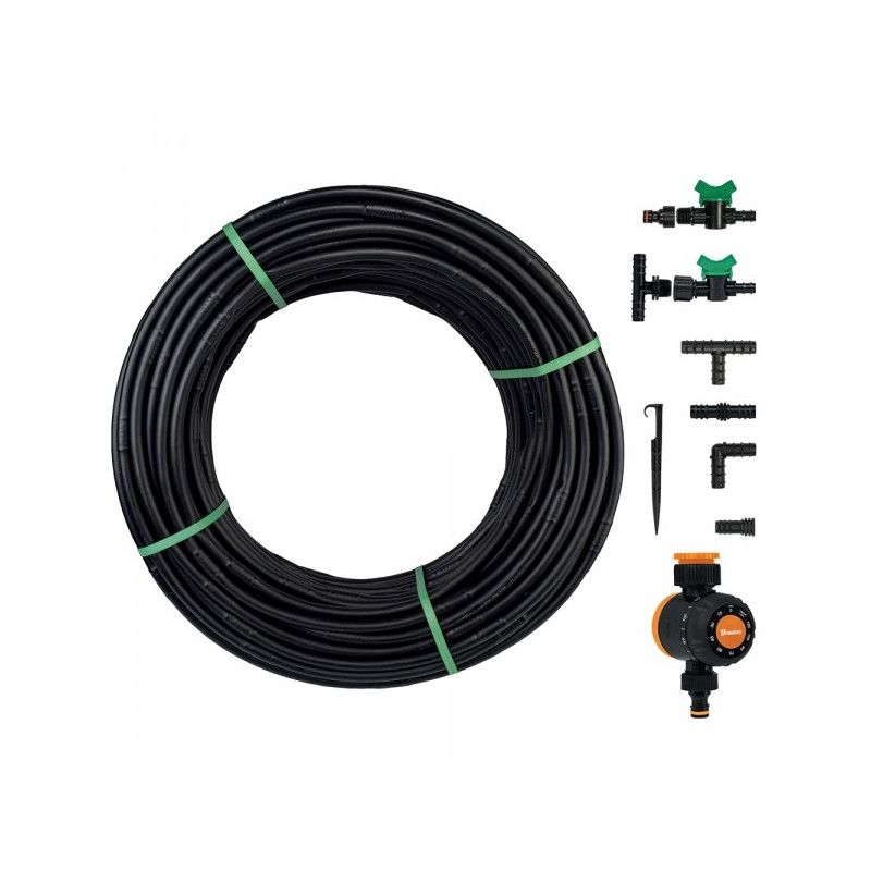 WATER FLOW DRIP HOSE SET 50m WITH WATER FLOW TIMER