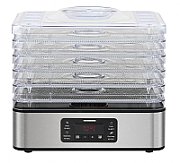 FOOD DEHYDRATOR HEINNER DRYMASTER PRO HFD-K400SS, 200-400W, LED DISPLAY & ELECTRONIC CONTROL, 5 STAINLESS STEEL TRAYS, FRUIT ROLL SHEETS, TEMPERATURE: 35-70C, TIMER: 30 MIN - 48H, OVERHEATING PROTECTION, HEIGHT ADJUSTEMENT, STAINLESS STEEL DECORATIONS
