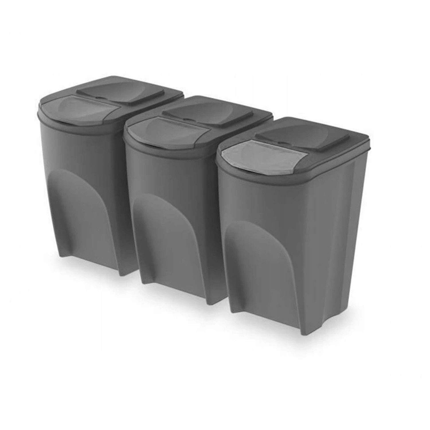 KEDEN WASTE BIN SORTIBOX 35L SET 3 - STONE GREY