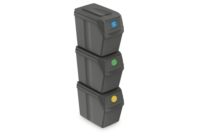 KEDEN WASTE BIN SORTIBOX 20L SET 3 - STONE GREY