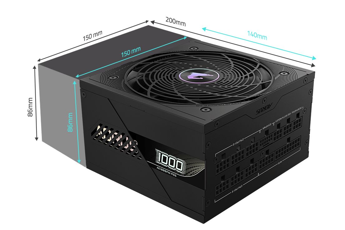 GP-AE1000PM PG5, 1000W, 80+ Platinum, Full Modulara, ATX, Negru