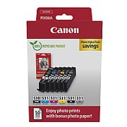 Cartus cerneala Canon 6117C004 ,Black/tri-color ,4 x 325 pagini/1 x 655pagini /1 x 400 pagini ,Original (PGI-530/CLI-531) 