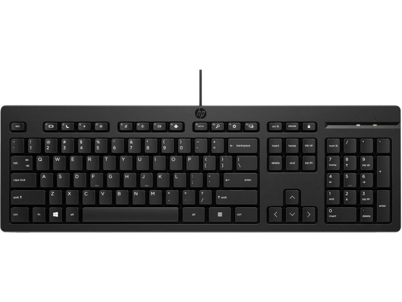 HP 125 KEYBOARD WIRED BLACK USB (12PACK) 1Y WARRANTY