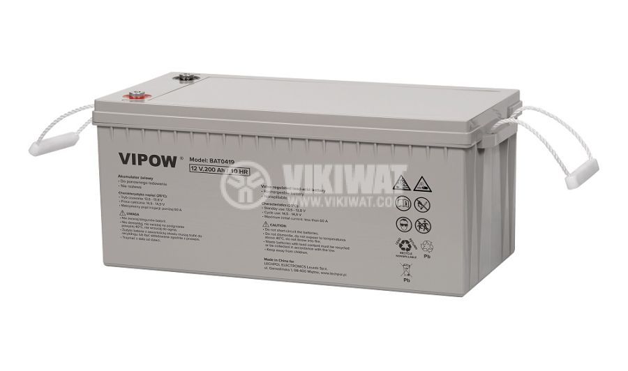 12V 200Ah Vipow Gel Battery