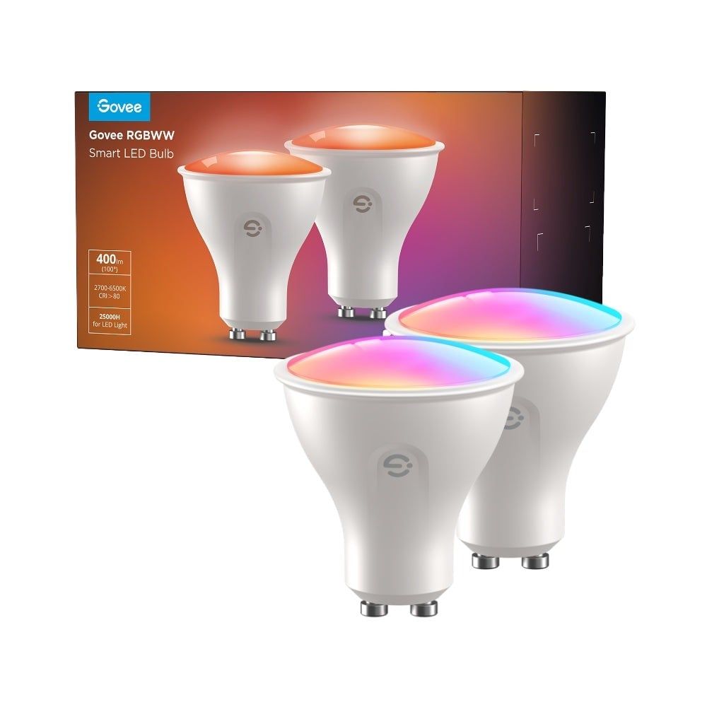 Govee H600D GU10 Light bulb 2-pack | RGBWW Smart Bulb | 400 lm  Wi-Fi  Bluetooth