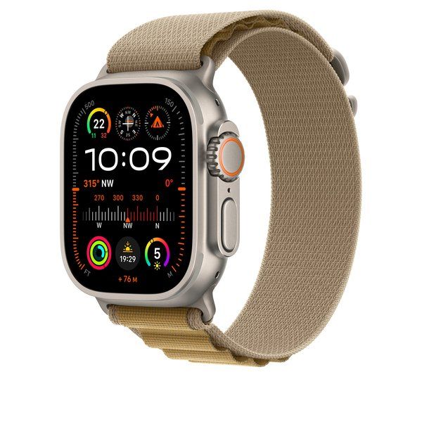 49MM TAN ALPINELOOP/MEDIUM - NATURAL TITANIUM FINISH