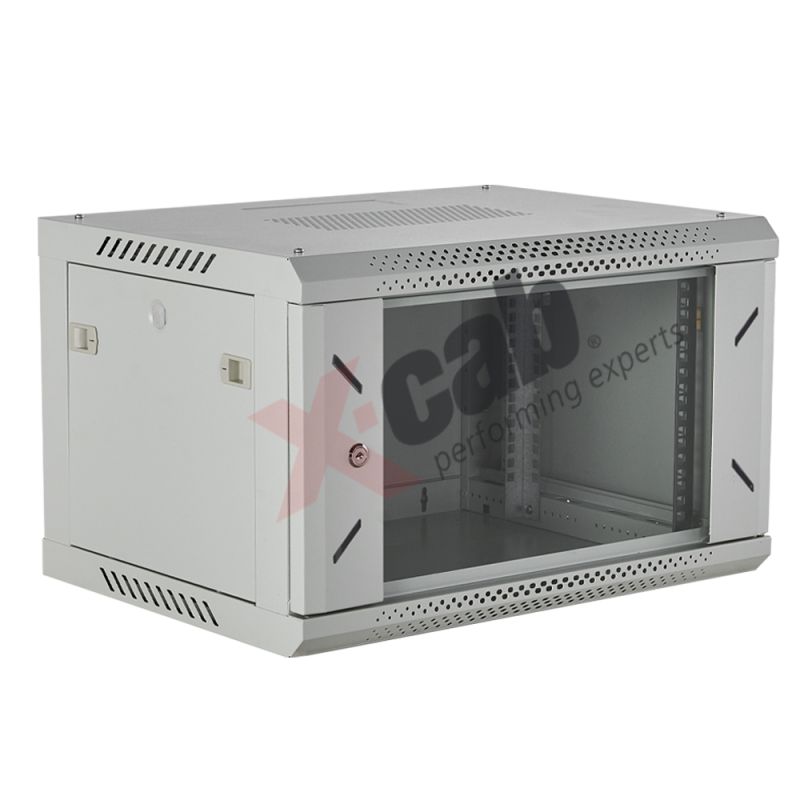CABINETE Xcab metalic de perete 19 , tip rack wallmount, 6U 600x450 mm, Xcab Gri  Xcab-6U45S.7035