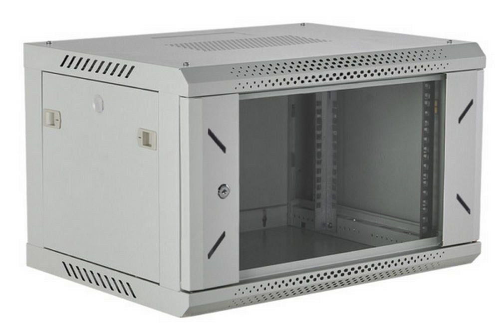 Cabinet metalic perete 19-inch 9U Xcab 9U45S.7035 , usa sticla , gri 