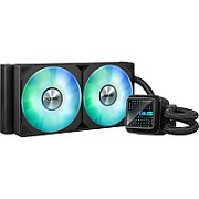 Cooler Procesor ASUS PRIME LC 240 ARGB NEGRU, marime radiator 277mm, 2 ventilatoare ARGB, Viteza ventilatoare 2200 RPM +/- 10%, Suport AMD: AM4, AM5, suport INTEL: LGA 1851/115x/1200/1700, Airflow: 75.7 CFM, Nivel de zgomot ventilatoare: 37.6dBA