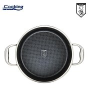 SEMIOALA INOX+CAPAC 28x13CM,7L,TITANIUM3 Material: inox in 3 straturi Interior: acoperire ceramica cu model HONEY tip plasa, rezistenta la zgarieturi Exterior: inox polisat Maner din inox Baza INDUCTIE 
