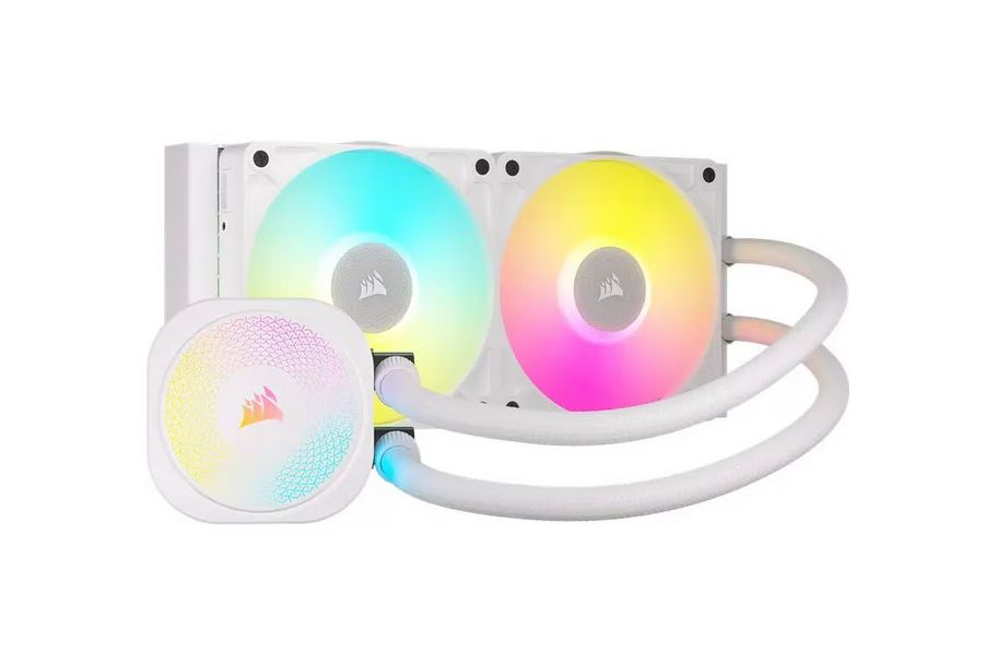 Cooler Procesor CORSAIR iCUE LINK TITAN 240 RX RGB AIO Liquid ALB, marime radiator 277mm, 2 ventilatoare ARGB, Viteza ventilatoare 300-2100 RPM +/- 10%, Suport AMD: AM4/AM5, suport INTEL: LGA 20xx/115x/1200/1700, Airflow: 10.4-73.5 CFM