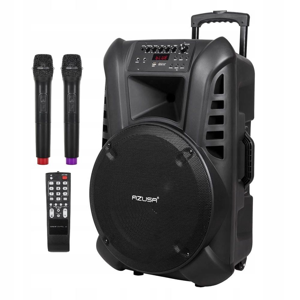 Active loudspeaker (with 2 wireless microphones  SD  Bluetooth  USB) 15&quot 120W