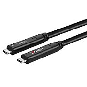 Cablu Lindy 10 m USB 3.2 Gen 1 & DP 1.4 Type C, latime de banda suportata 5Gbps (USB 3.2 Gen 1), 16.2Gbps (DP 1.4, 2 lanes), rezolutie maxima 4K 3840x2160@30Hz, negru
