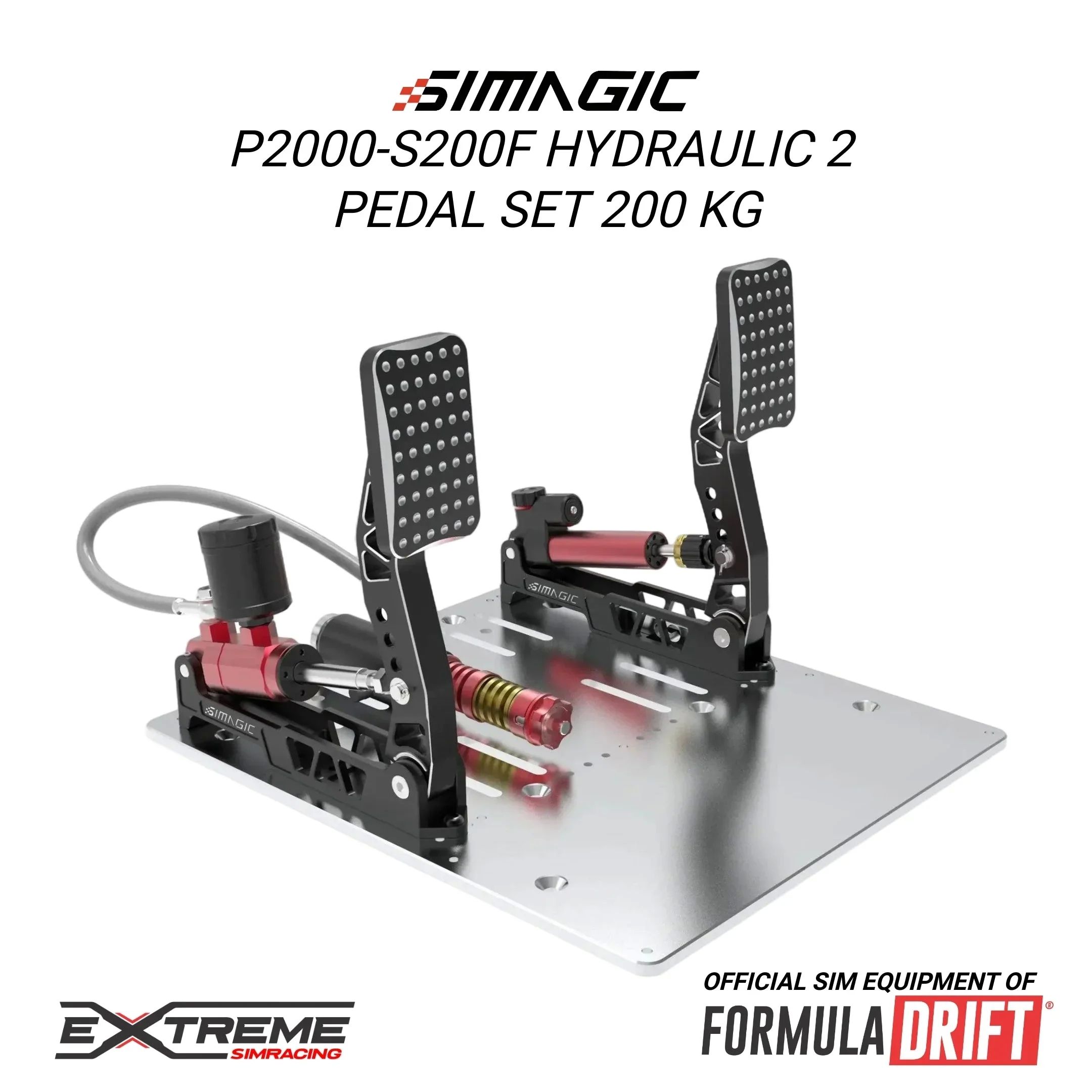 Simagic P2000 Hydraulic 2-Pedal Set  200KG Loadcell - Crimson Edition