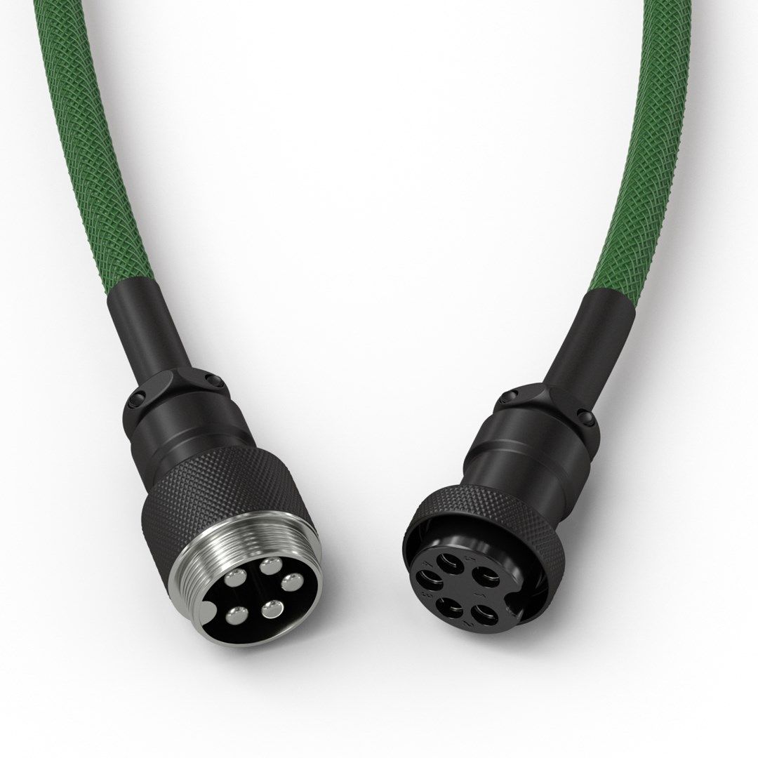 Glorious GMMK Coiled Cable Forest Green  Spiral Cable  USB-C/USB-A - dark green/black