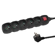 Esperanza ELK214K Power strip 5GN/1 5M Black