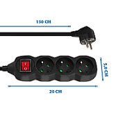 Esperanza ELK210K Power strip 3GN/1 5M Black