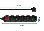 Esperanza ELK215K Power strip 5GN/3M Black