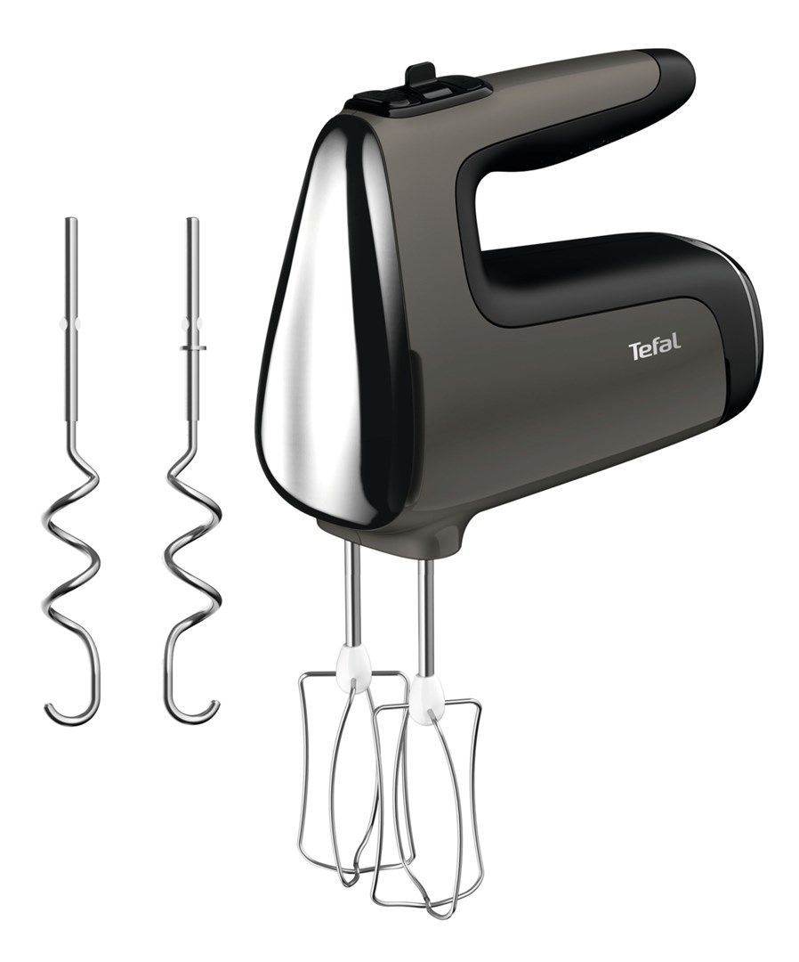 TEFAL | HT650E38 PowerMix Silence | Hand Mixer | 600 W | Number of speeds 5 | Turbo mode | Black/Grey