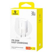 INCARCATOR retea Baseus GaN5S, Quick Charge 30W, 1 x USB Type-C, alb  P10162504213-00  (timbru verde 0.18 lei) - 6932172648671