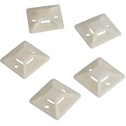SUPORT prindere cabluri Logilink, set 100 buc, 28 mm x 28 mm, autoadezive, ABS, intrare cabluri 11 mm x 4.5 mm, crem,  KAB0044 