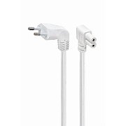 CABLU alimentare GEMBIRD casetofon, 2.5m, intrare Euro plug in unghi 90 grade, iesire C7 in unghi 90 grade, 10A, bulk, alb,  PC-184L-VDE-2.5M-W  (timbru verde 0.08 lei)