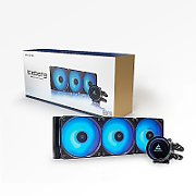 COOLER Chieftec  Iceberg 360 BLK , skt. Intel si AMD, racire cu lichid, 3 x 120mm, 3 x 120mm, iluminare RGB - infinity mirror cooling block, ventilatoare RGB, negru  CLC-360-RGB  (timbru verde 2.00 lei)