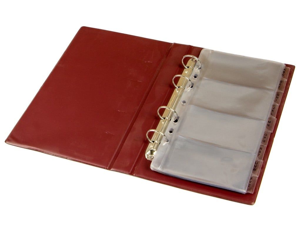 Mapă pentru 200 cărți de vizită Bordo