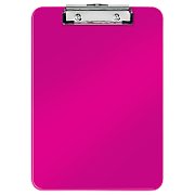 Clipboard LEITZ WOW, simplu, PS, A4, 100 coli, roz